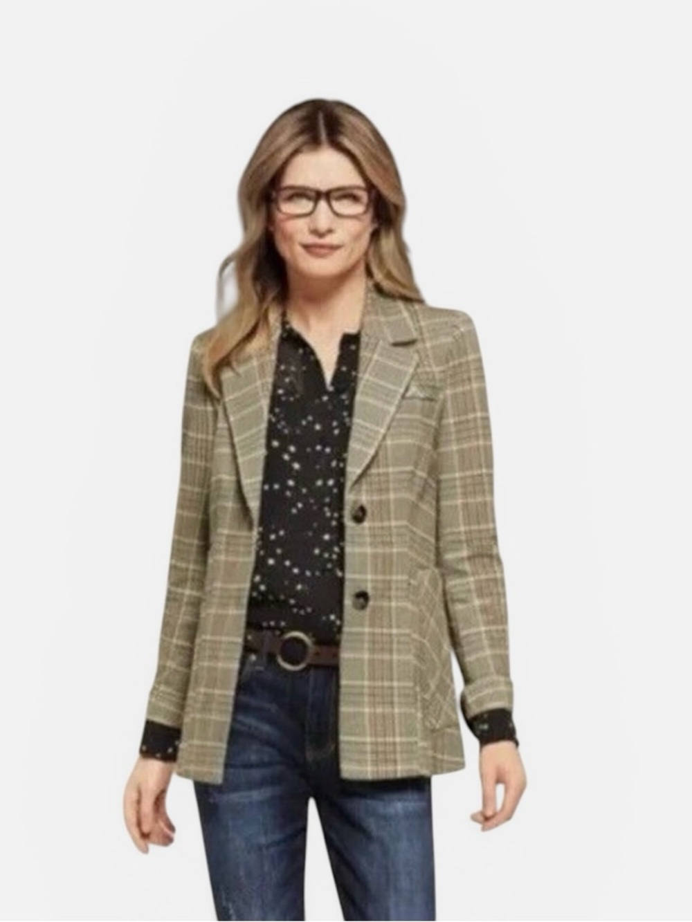 Cabi Pastime Plaid Blazer Academia Jacket Size 10